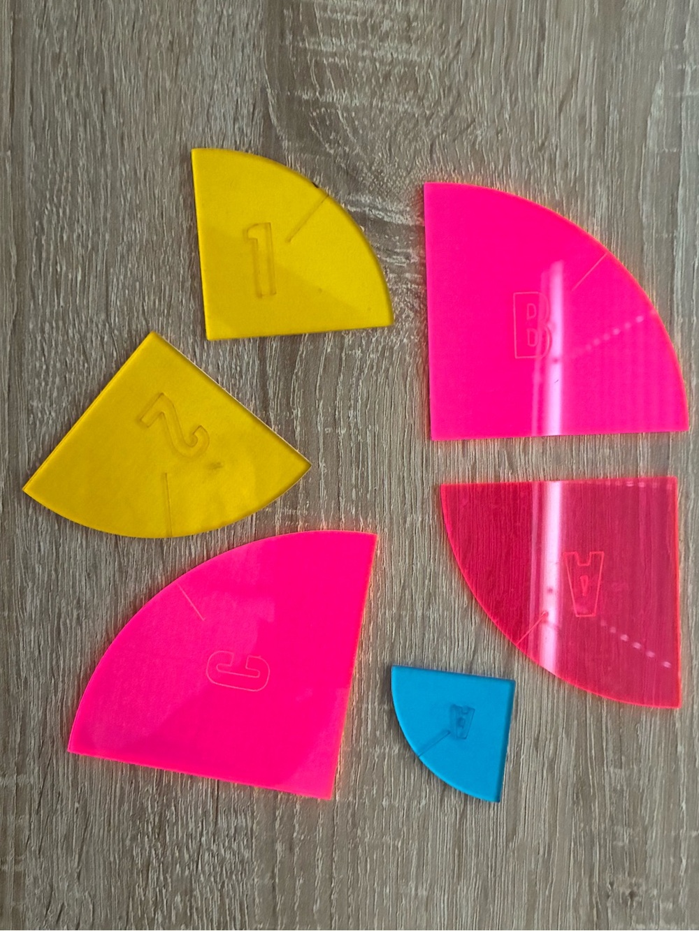 Acrylic Quilt Template Pieces for Drunkard's Path Quilt - The Path Less Traveled